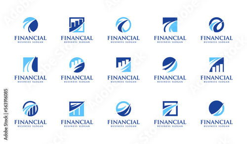 Modern financial logo. business logo template. abstract logo template. geometric financial logo template