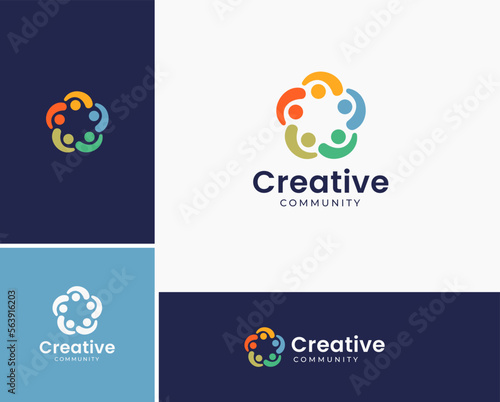 Modern creative community logo. community logo template. nonprofit organization logo template. geometric nonprofit logo template. mpodern and minimalist organization logo template