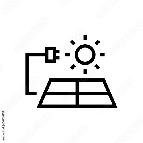 solar energy panel eight cells icon vector with plug isolated illustration