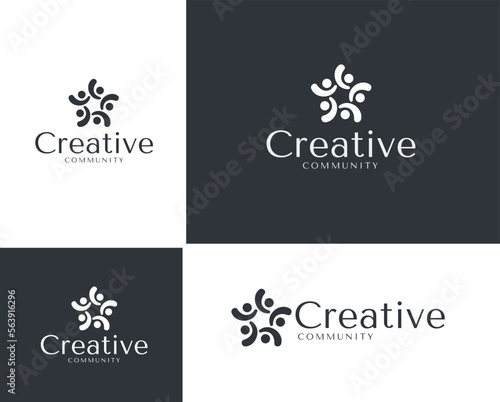 Modern creative community logo. community logo template. nonprofit organization logo template. geometric nonprofit logo template. mpodern and minimalist organization logo template