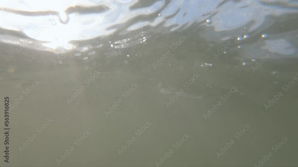 Sandy beach and ocean with waves crashing, slow motion Sandy beach and ocean with waves crashing, slow motion