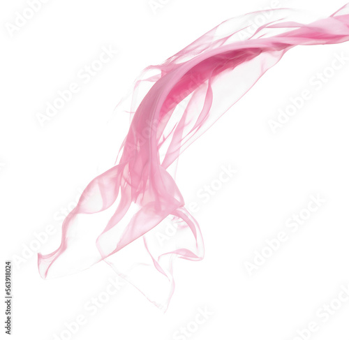 Tissu soie rose volante sur fond blanc © COSMETICS-PICTURES