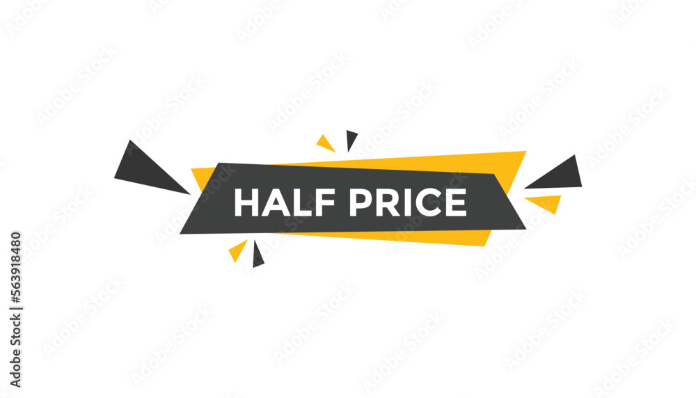 Half price button web banner templates. Vector Illustration
