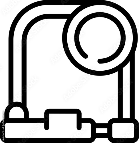 Cycle lock icon outline vector. Secure travel. Sport key