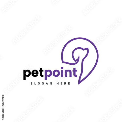 pet point logo line outline dog shelter location