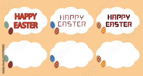 HAPPY EASTERの文字やフレームのイースター素材のセット