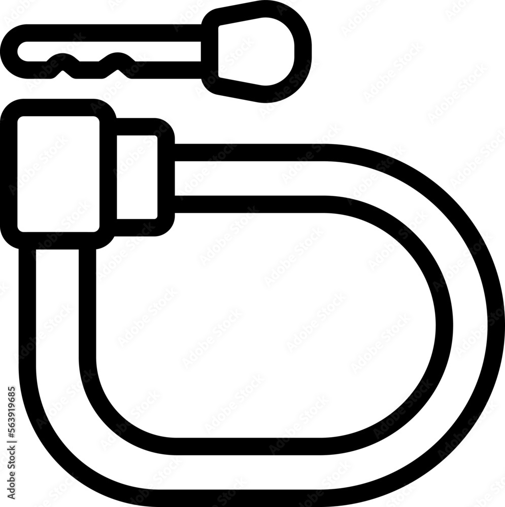 City cycling lock icon outline vector. Key secure. Sport safety City cycling lock icon outline vector. Key secure. Sport safety