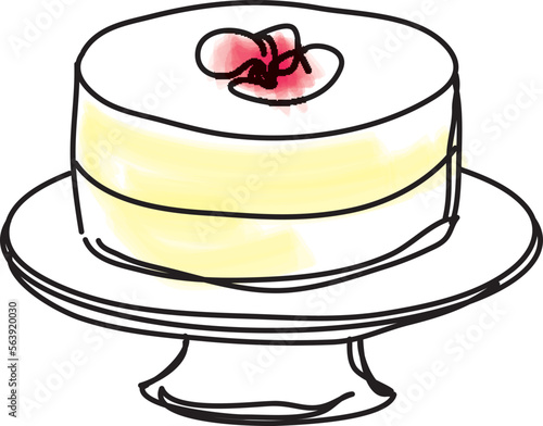 Lineart coloriert_Torte, verspielt
