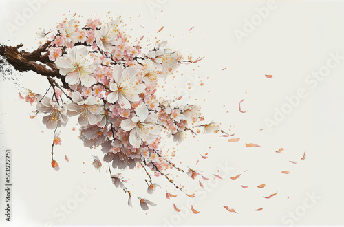 Fotografia Spring time cherry blossom sakura. Generative ai