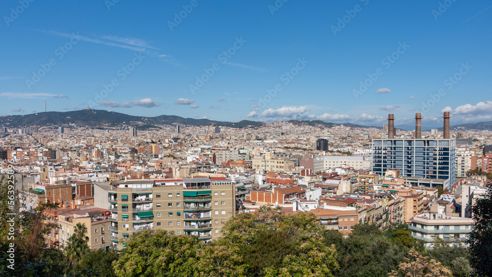Barcelona's Skyline seen from Montjuïc Hill