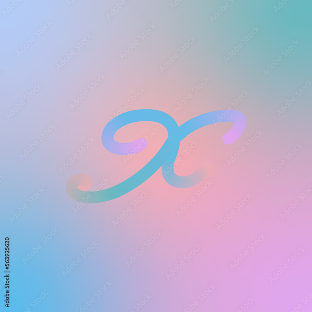 Blend x logo, Gradient background with X alphabet, X later logo, 3d iridescent gradient letter X Blend x logo, Gradient background with X alphabet, X later logo, 3d iridescent gradient letter X