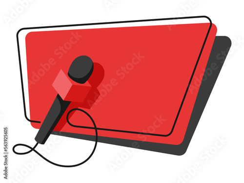 Media interview - speech bubble and microphone