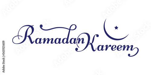Ramadan Word Typography in English. Ramadan Kareem Caligraphy Style Text Writing. 