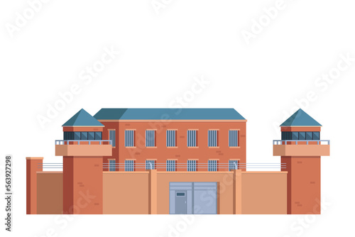 Prison buildings for city illustration