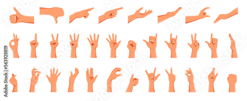 Open, empty hands, holding, protect and giving icons set vector illustration