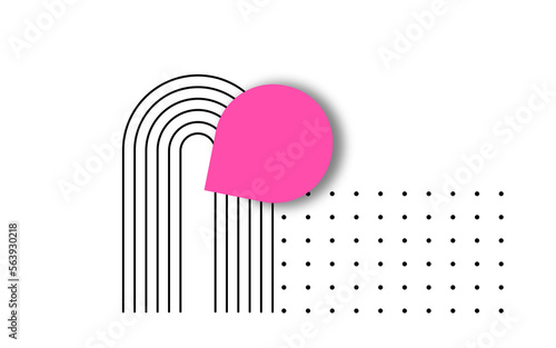 abstract graphic illustration with geometric shapes, png