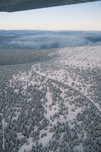 aerial view of the clouds