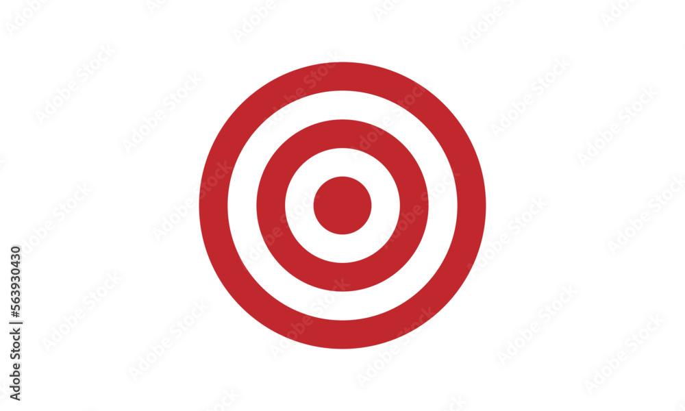 Bullseye target icon symbol. Arrow dart targeting market logo sign. Vector illustration image. Isolated on white background.