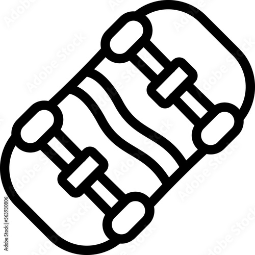 City longboard icon outline vector. Skate design. Deck activity