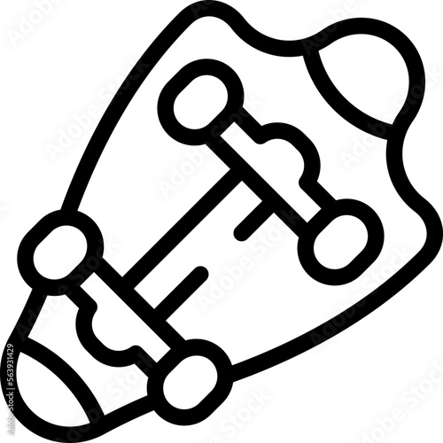 Wooden longboard icon outline vector. Skate board. Deck design