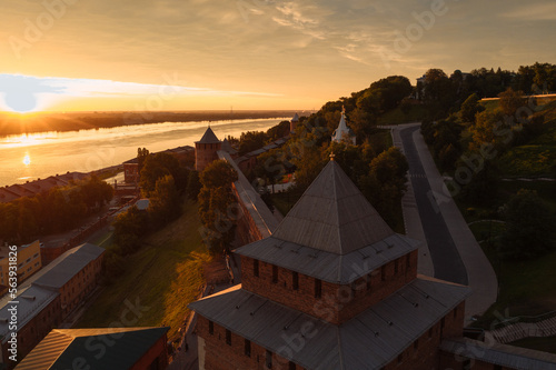 Nizhny Novgorod Kremlin in the early morning 