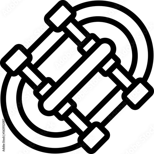 Street longboard icon outline vector. Deck equipment. Shape urban