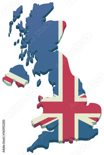 United Kingdom map (flat design)