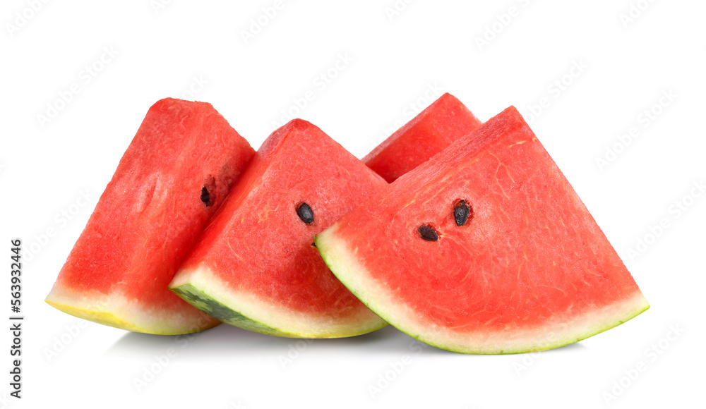Watermelon slices isolated on a white background. Watermelon slices isolated on a white background.