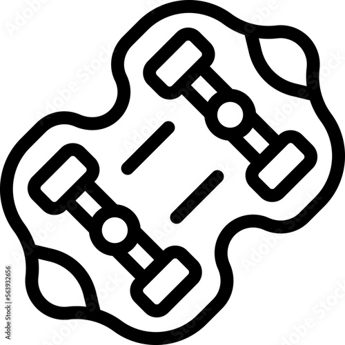 Active longboard icon outline vector. Skate activity. Sport city
