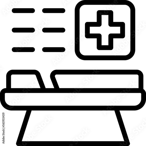 Emergency room bed icon outline vector. Medical patient. Man treatment