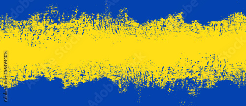 Yellow brush stroke background. Yellow ink splash on backdrop. Brush background for wallpaper, paint splatter template, dirt banner, watercolor design, dirty texture. Trendy brush background, vector