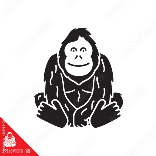 Orang Utan vector glyph icon