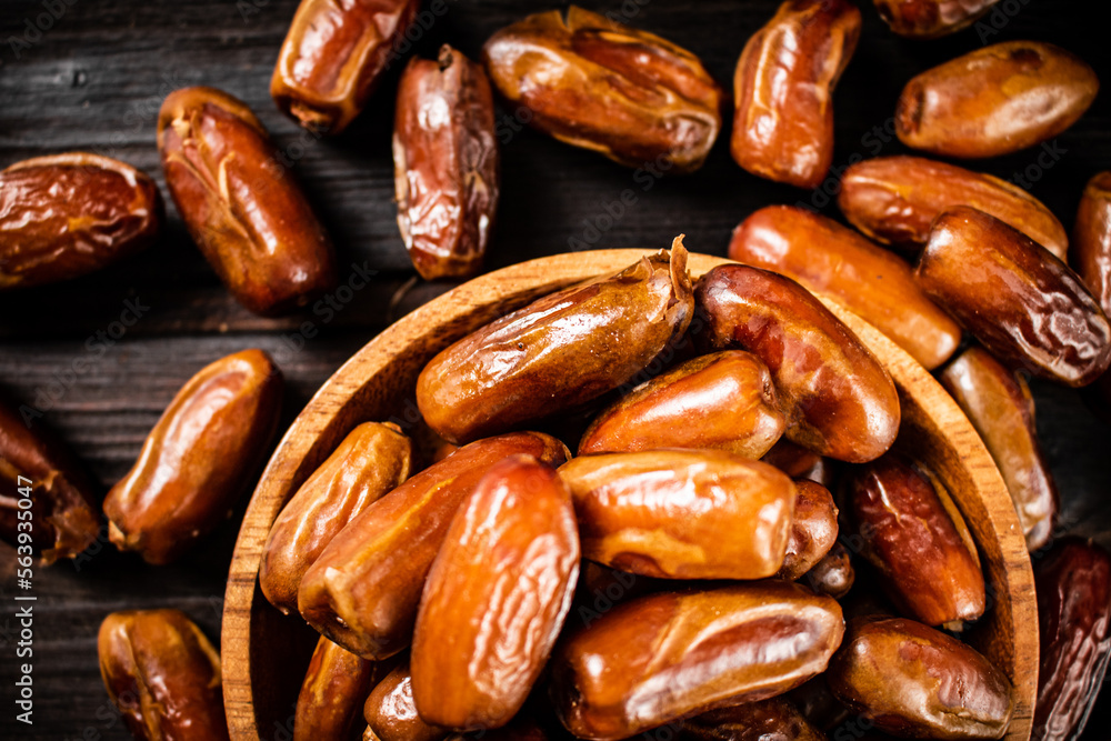Ripe dates on a plate. Ripe dates on a plate.