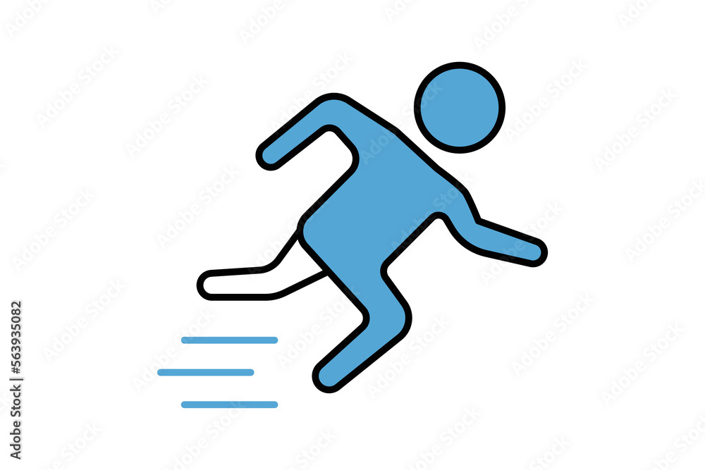 People running icon illustration. sport, healthy life style. icon related to lifestyle. Flat line icon style. Simple vector design editable