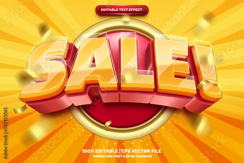 Super Sale Discount Promo 3d editable text effect