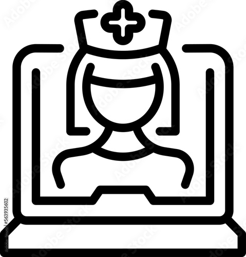 Online video call icon outline vector. Emergency room. Doctor help