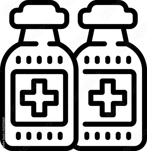 Injection bottles icon outline vector. Emergency room. Surgery help