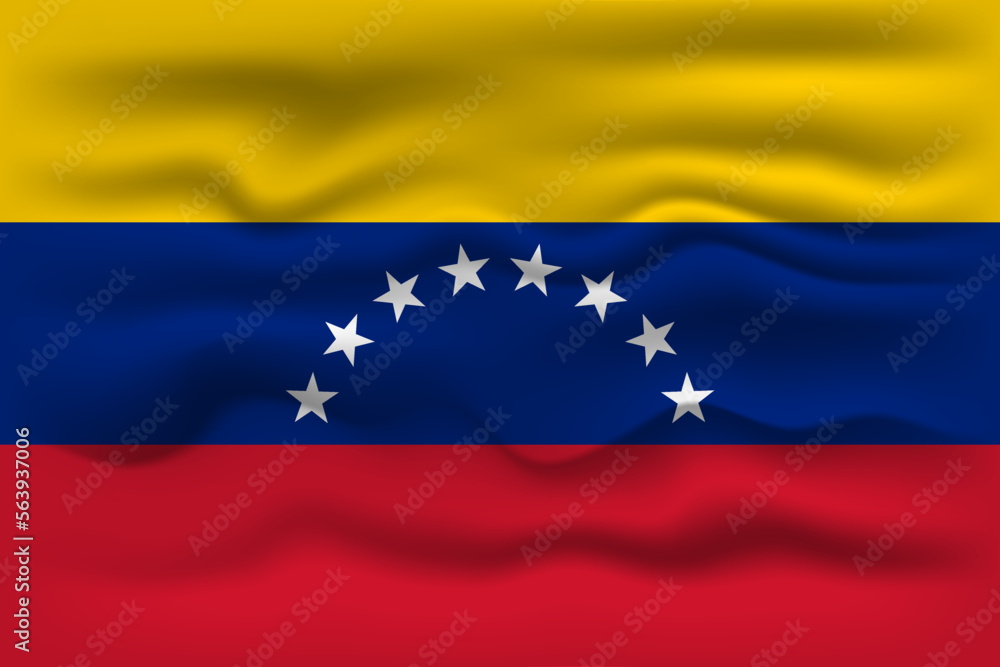 Waving flag of the country Venezuela. Vector illustration. Waving flag of the country Venezuela. Vector illustration.