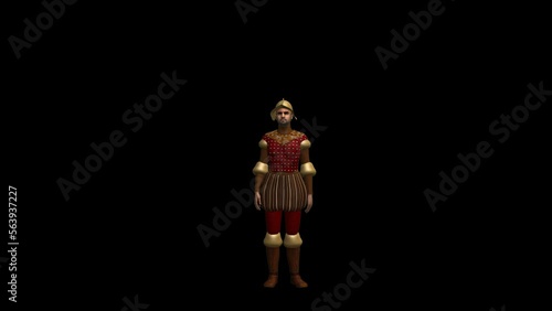 Spanish Conquistador 3D Animation Transparent Alpha Video