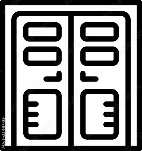 Home door icon outline vector. Modern design. Knob interior