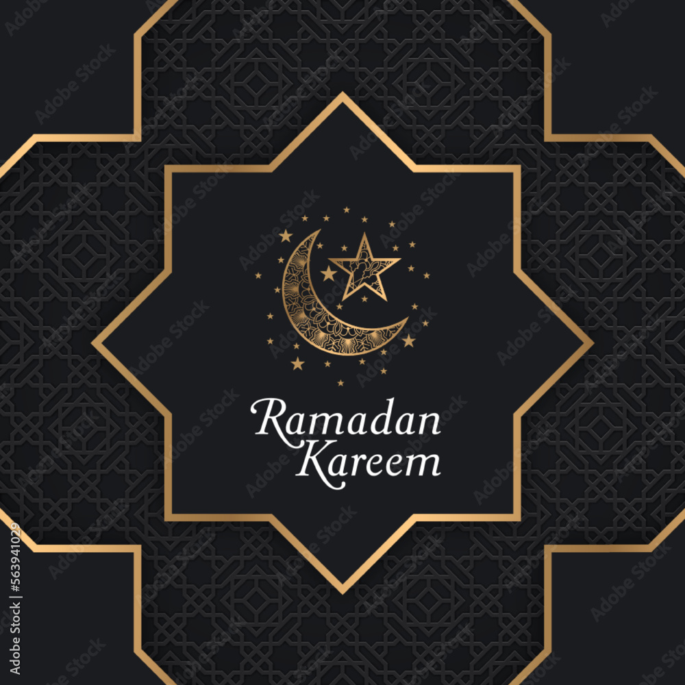 Obraz premium Ramadan Kareem Social Media Post Template. Good used for Food Social Media Post and Banner. Promotion, Sale