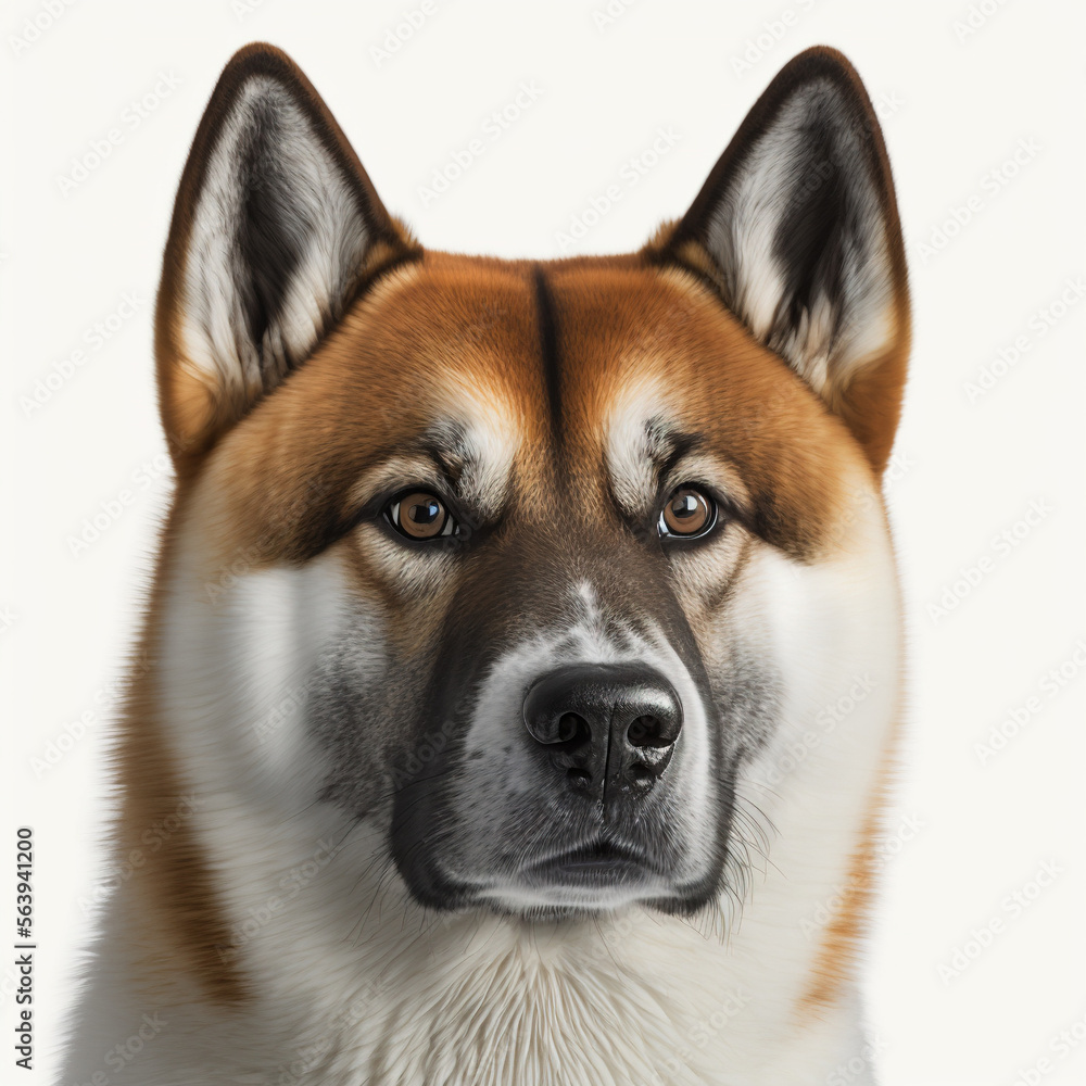 Akita Dog looking at camera, Photo Studio, Generative AI Akita Dog looking at camera, Photo Studio, Generative AI