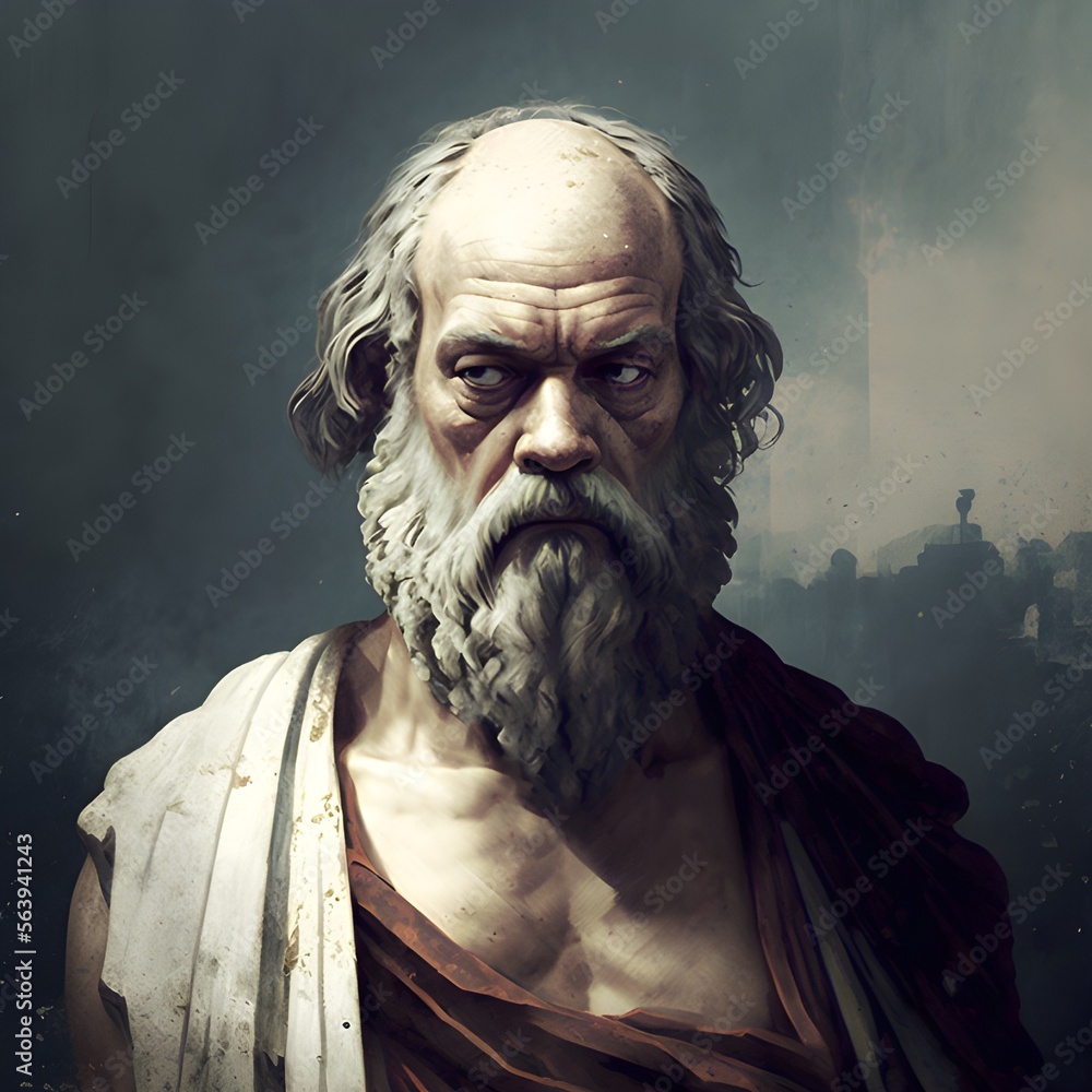 Socrates, Greek philosopher live illustration. Stock Illustration Adobe Stock