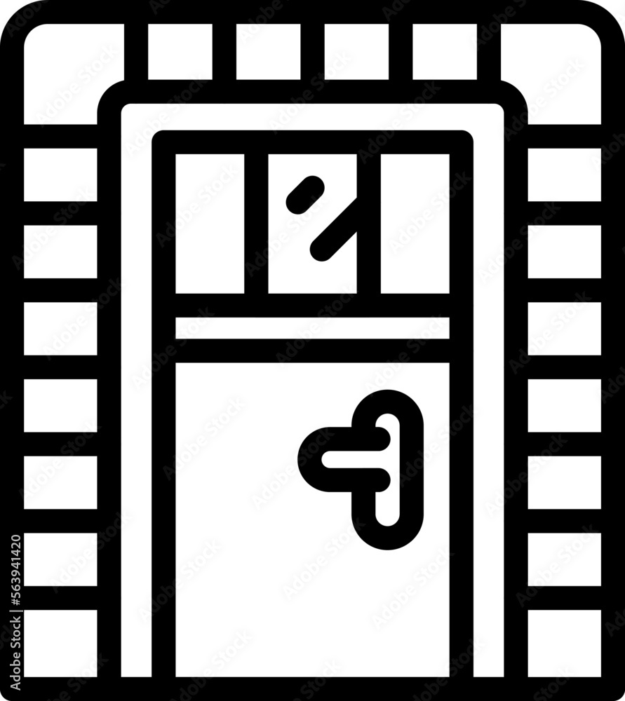 Cute door icon outline vector. Front home. Exterior design Cute door icon outline vector. Front home. Exterior design
