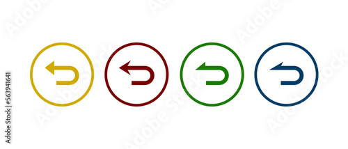 return arrow icon set. back icon in flat style concept.	