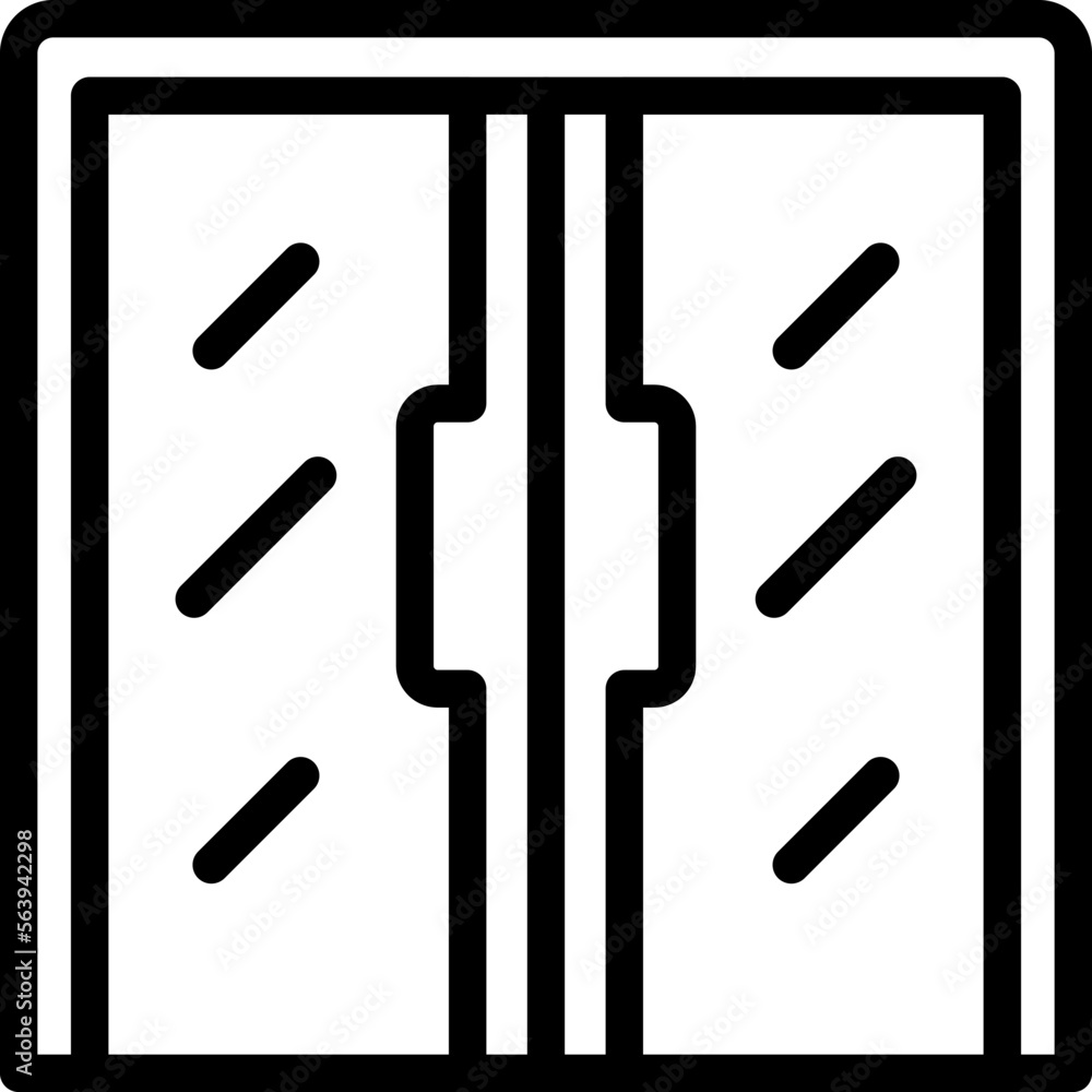 Glass door icon outline vector. Office interior. Exterior house Glass door icon outline vector. Office interior. Exterior house
