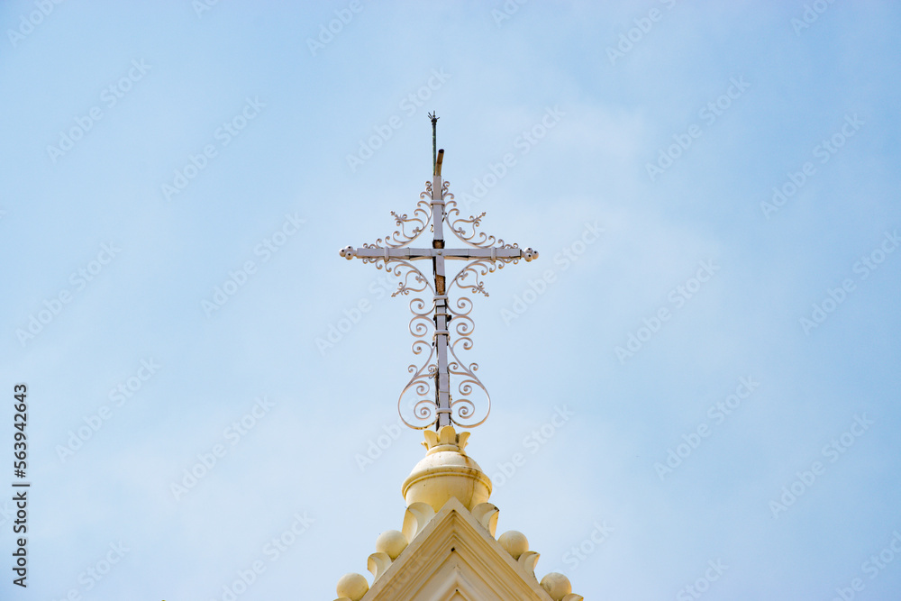 Christian cross on the Church