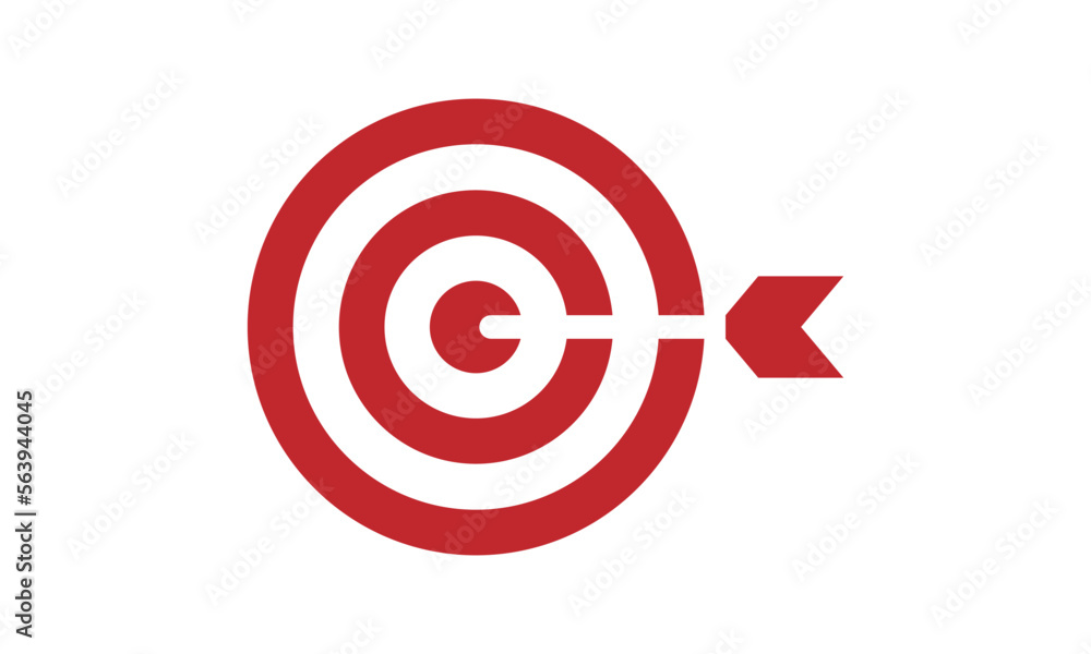 Bullseye target icon symbol. Arrow dart targeting market logo sign. Vector illustration image. Isolated on white background. Bullseye target icon symbol. Arrow dart targeting market logo sign. Vector illustration image. Isolated on white background.