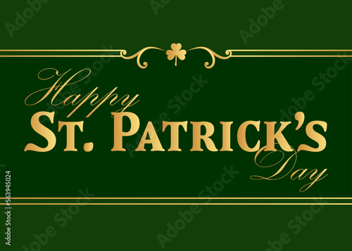 Happy St Patrick's Day design on dark green
