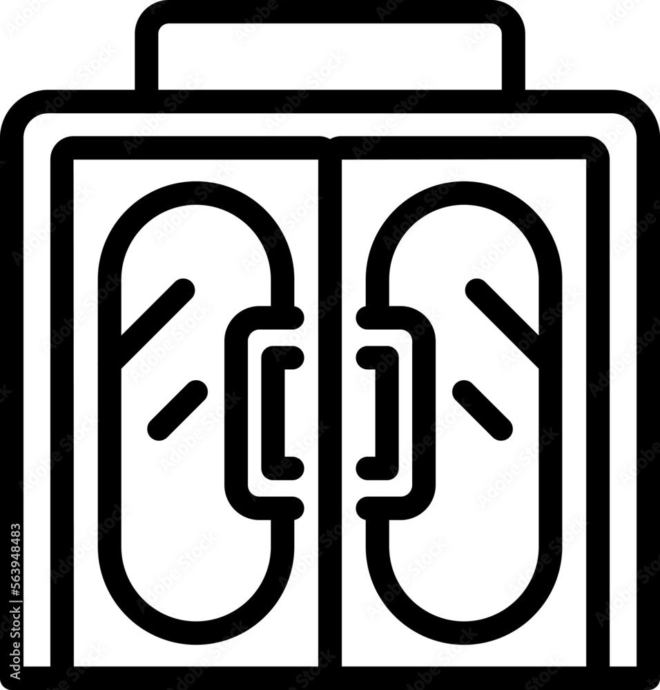 Bar door icon outline vector. Front exterior. Wood glass Bar door icon outline vector. Front exterior. Wood glass